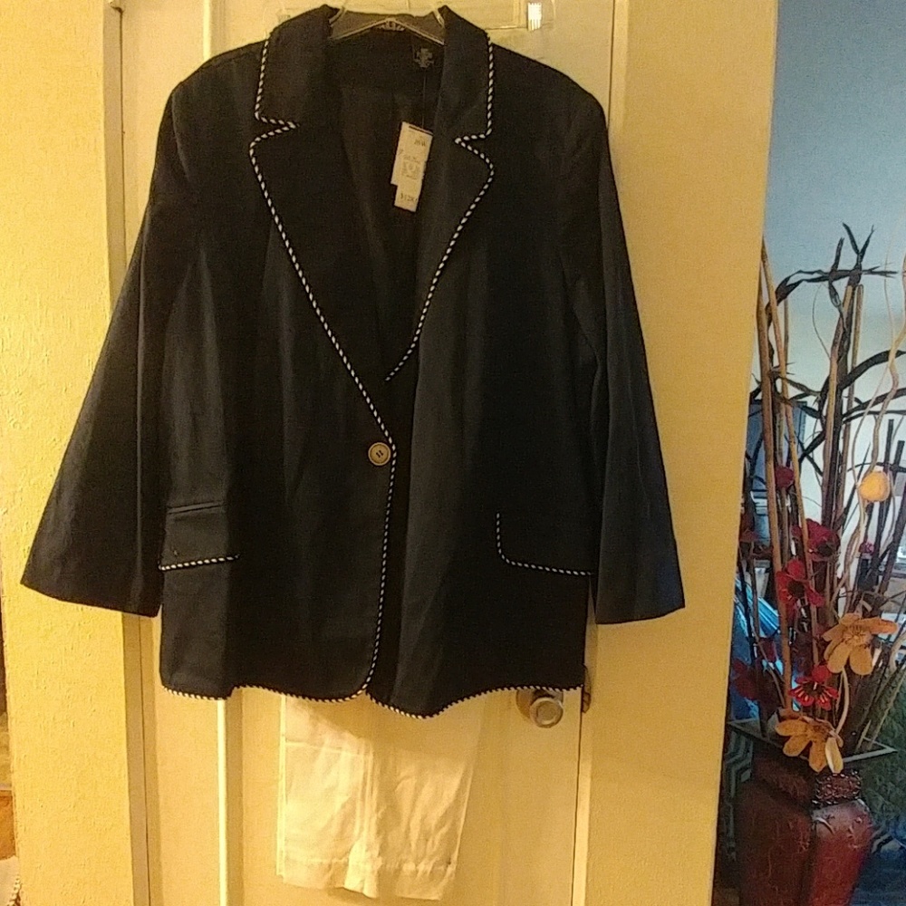 Blue and white pantsuit NWT